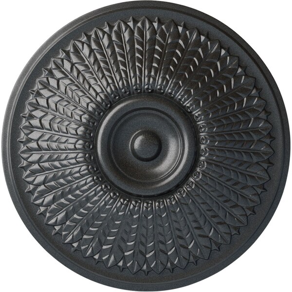 Ekena Millwork Modena Ceiling Medallion (Fits Canopies up to 5 1/4"), Hand-Painted Pewter, 23 1/2"OD x 3 1/2"P CM23MOPES - main